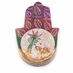 Podstawka pod Kadzidełka Hamsa ze Steatytu Słoń i Palma