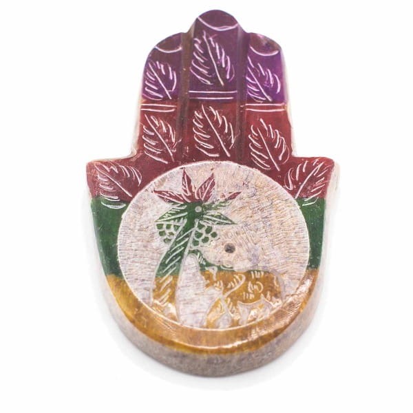 Podstawka pod Kadzidełka Hamsa ze Steatytu Słoń i Palma.jpeg