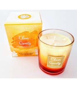 Świeca zapachowa z kamieniami Kryształ Górski zapach Jaśmin i Wiciokrzew