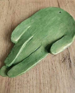 Podstawka ceramiczna Dłoń Zielona
