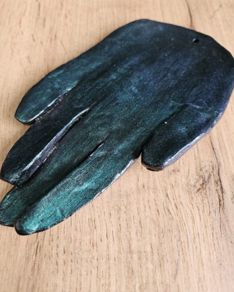 Podstawka ceramiczna Dłoń Butelkowa Zieleń.jpg