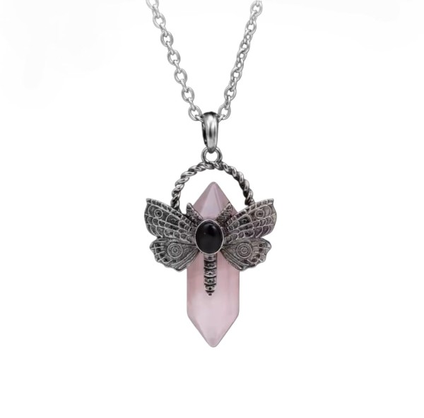 Naszyjnik Kwarc Różowy i metalowa ważka.jpg