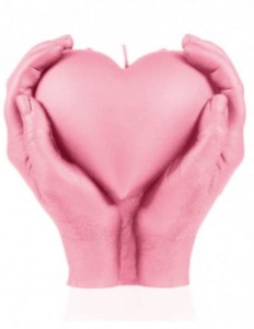 Świeca 3D Hand Love Miłość Różowa
