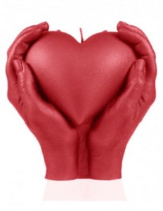 Świeca 3D Hand Love Miłość Czerwona
