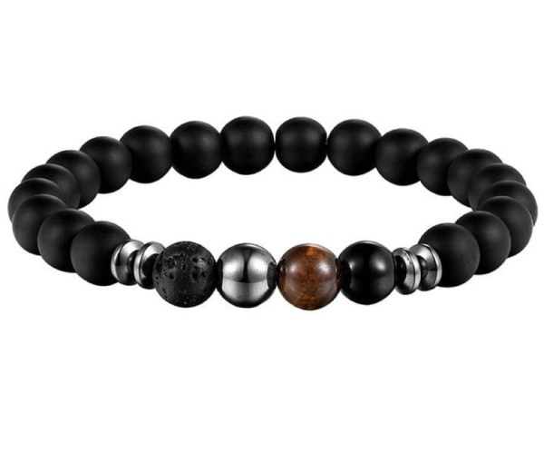 Bransoletka Męska Czarny Agat + Lawa + Turmalin + Hematyt + Tygrysie Oko.jpg