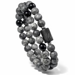 Bransoletka męska Sardonyks + Szary Agat + Turmalin