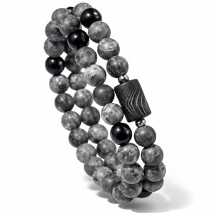 Bransoletka męska Sardonyks + Szary Agat + Turmalin
