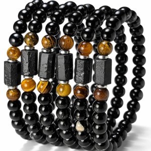 Bransoletka Męska na Ochronę Turmalin i Tygrysie Oko