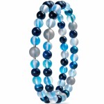 Bransoletka Kwarc Aqua + Niebieskie Tygrysie Oko