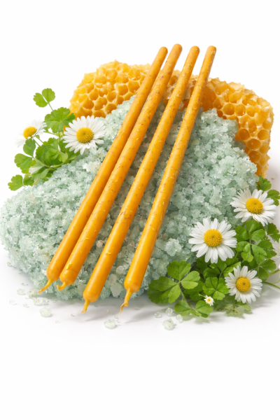 Świeca Programowa Żółta Czarodziejska Różdżka na krysztale 1 szt.jpg