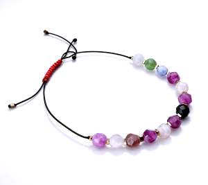 Bransoletka Turmalin Arbuzowy i Czarny