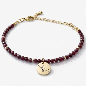 Bransoletka zodiakalna Panna z kamienia Granat