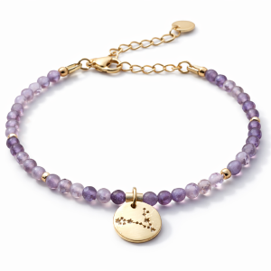 Bransoletka zodiakalna Ryby z Kamienia Ametyst