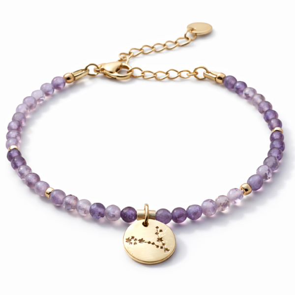 Bransoletka zodiakalna Ryby z Kamienia Ametyst