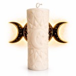 ✨Świeca Sojowa z Fazami Księżyca do Rytuału Pełni i Nowiu Biała✨