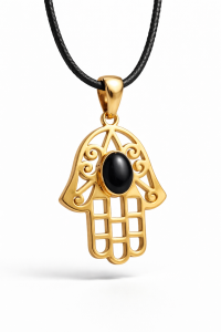 ✨ Zawieszka Hamsa z Onyksem – Ochrona i Wewnętrzna Siła ✨